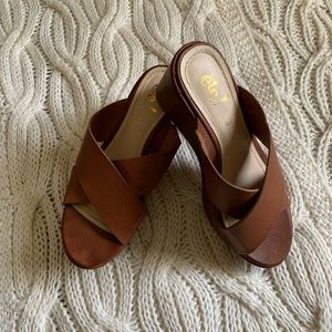 Slip on mule wedge